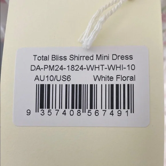 PEPPERMAYO Total Bliss Shirred Off-Shoulder White Floral Mini Dresses - Picture 4 of 8